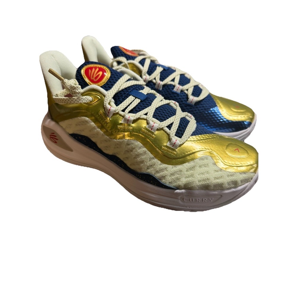 Under Armour GS Curry 11 Championship Mindset Sz 7Y Lemon Ice Gold